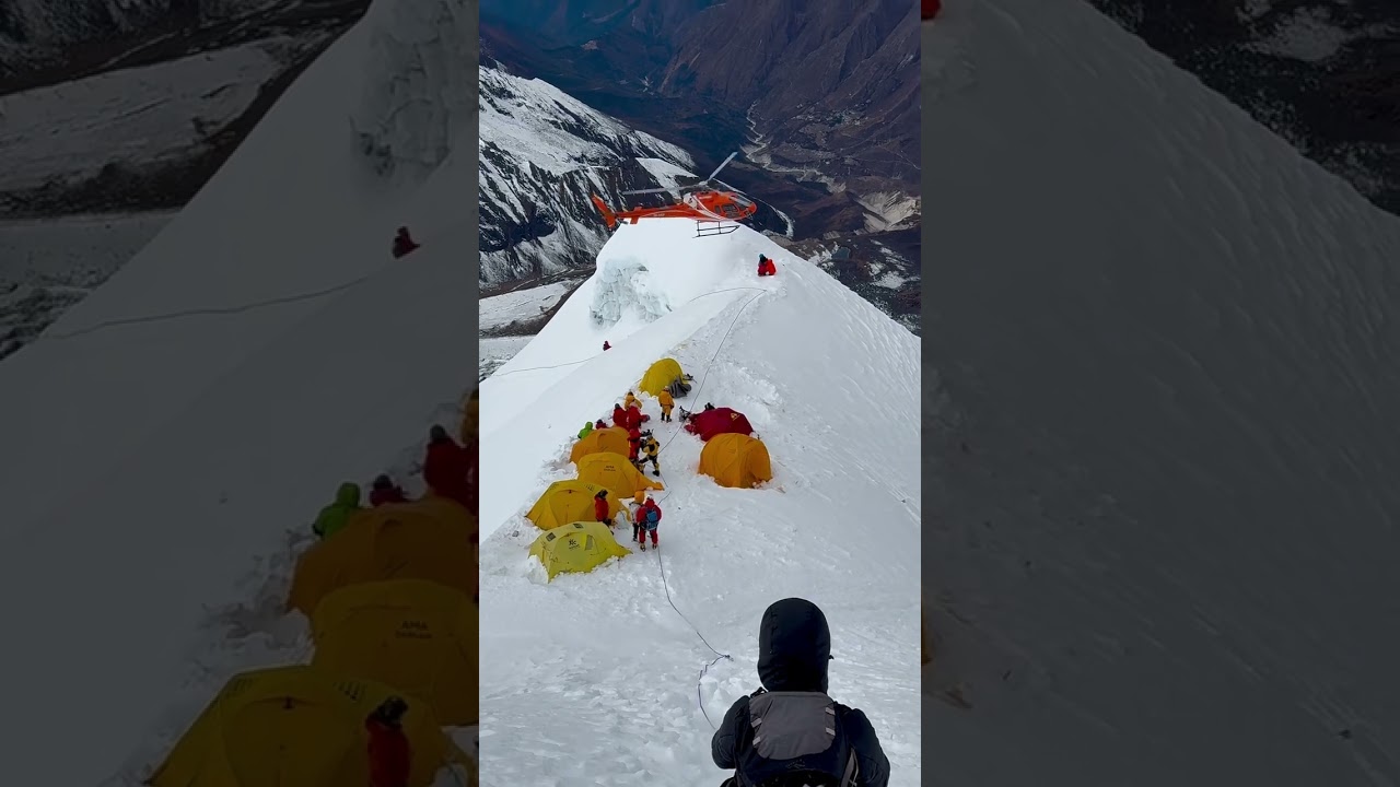 Helicopter Conducts Longline Rescue from Camp 2 on Ama Dablam