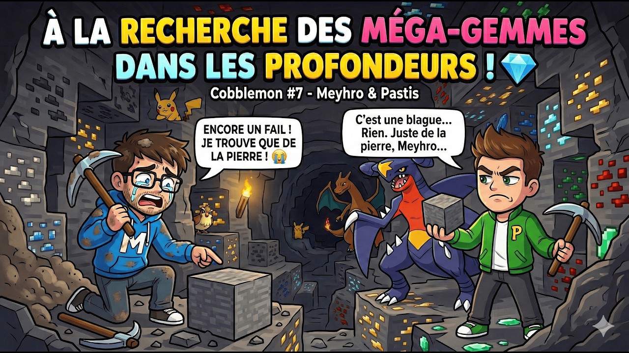 À LA RECHERCHE DES MÉGA-GEMMES DANS LES PROFONDEURS ! 💎 - Cobblemon #7