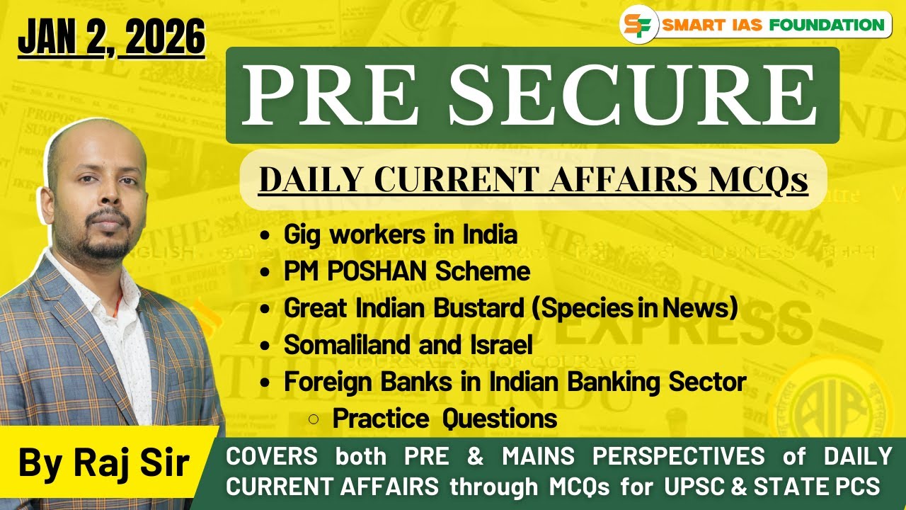 🎯PRE SECURE [2 JAN, 2026] | In-Depth Current Affairs MCQs Discussion -UPSC & State PCS | SMART IAS🎓