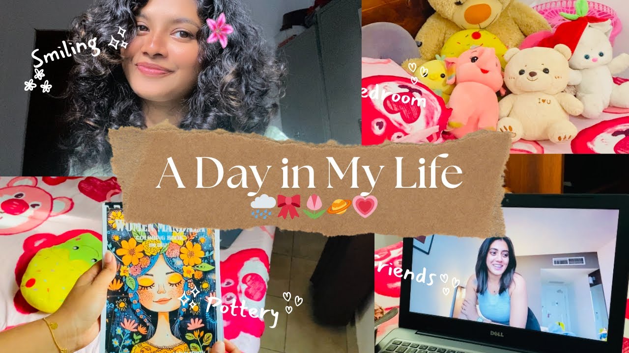 Day in my life තවත් ලස්සන දවසක් 🎀🪐🌷🌧️curly routine | room cleaning | Drawing #dailyvideo #dailylife 
