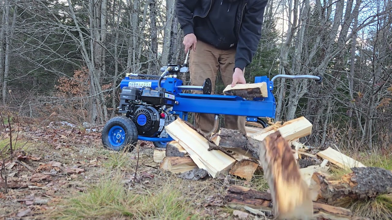 Trying out my new Efurden Gas Log Splitter with 7 HP-4 Stroke Engine, 20 Ton. 