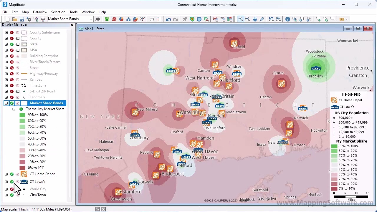 How to perform Retail Trade Area Analysis with GIS mapping software