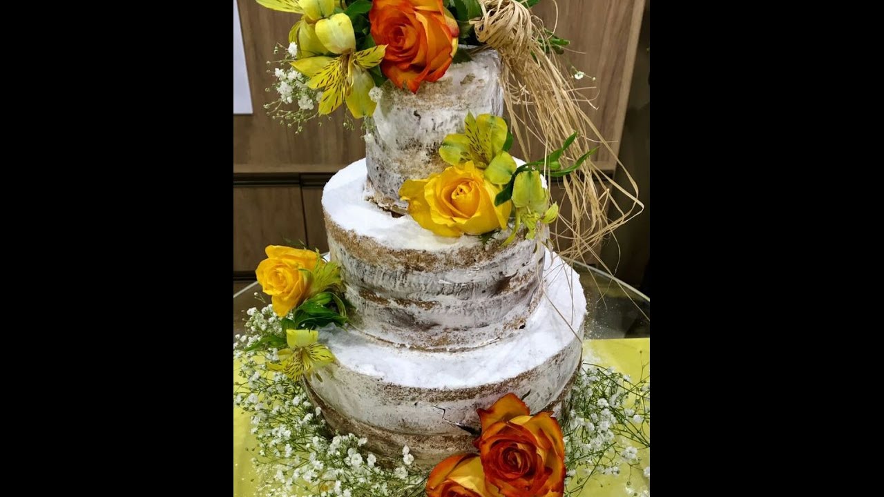 Naked Cake com flores