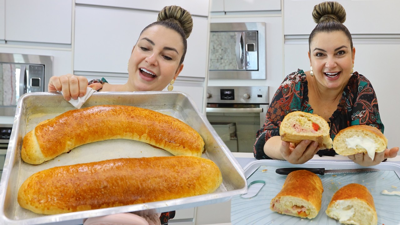 PÃO CASEIRO RECHEADO MUITO FÁCIL MESMO!