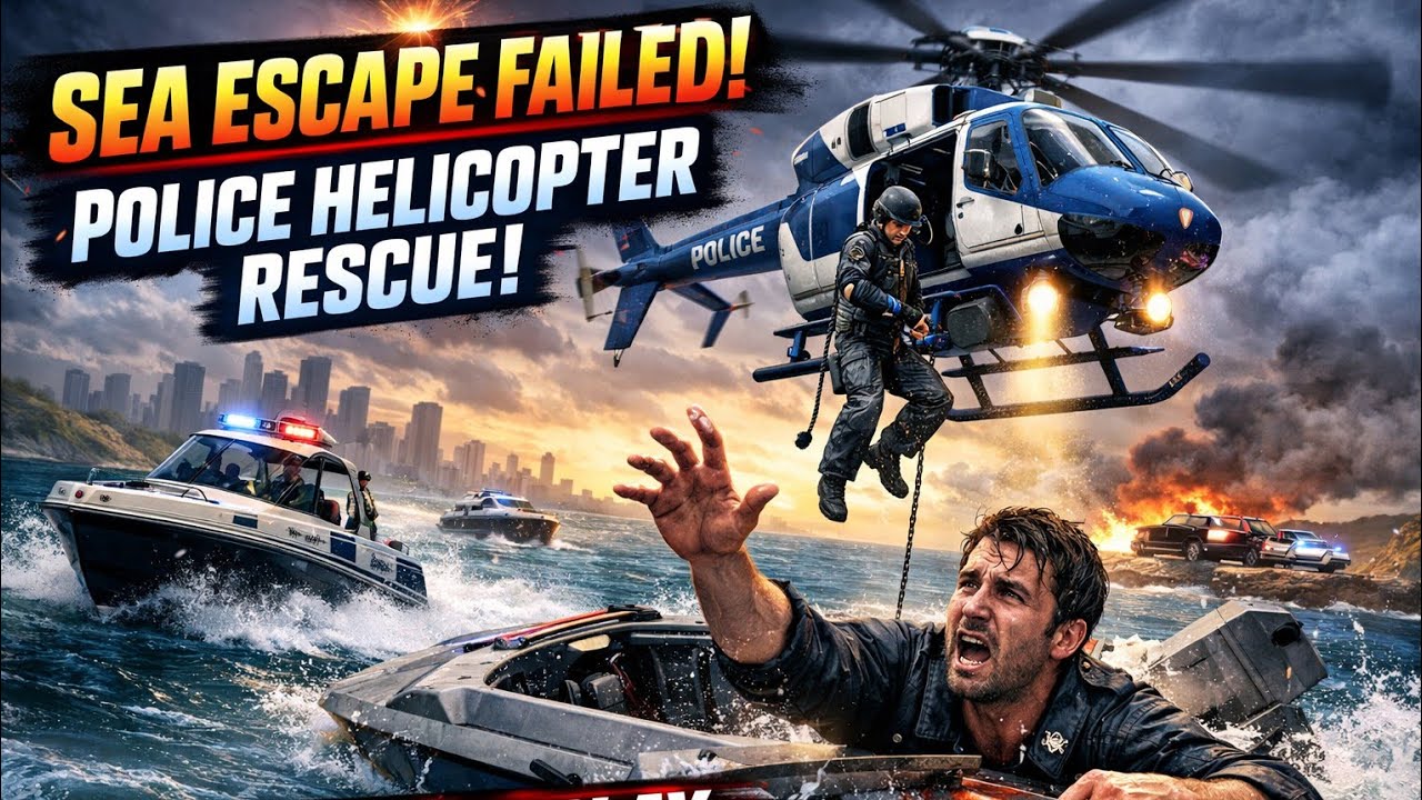 Sea Escape Failed! Police Helicopter Rescue | Chase Gameplay 