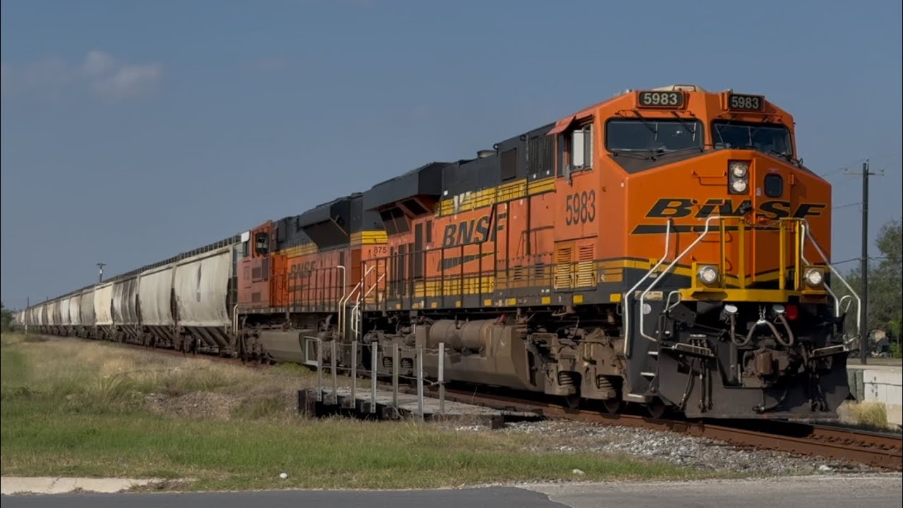 BNSF 5983 Grain hoppers G-AGBV south | Harlingen, TX | Industrial Blvd |