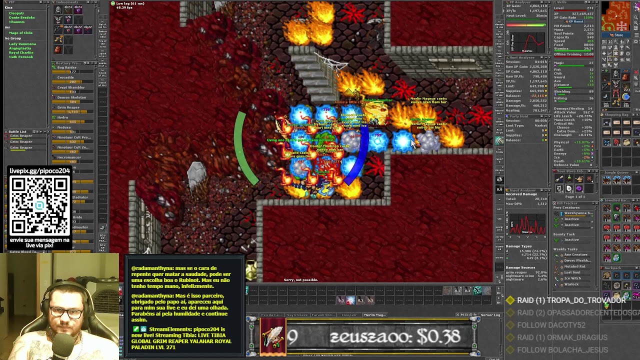 LIVE TIBIA GLOBAL GRIM REAPER YALAHAR ROYAL PALADIN LVL 271