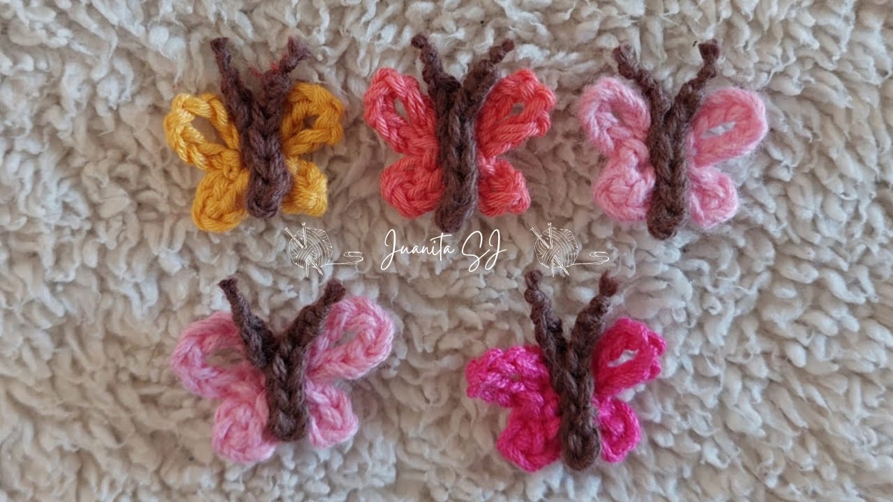 MINI MARIPOSAS TEJIDAS A CROCHET EN MINUTOS!! PASO A PASO