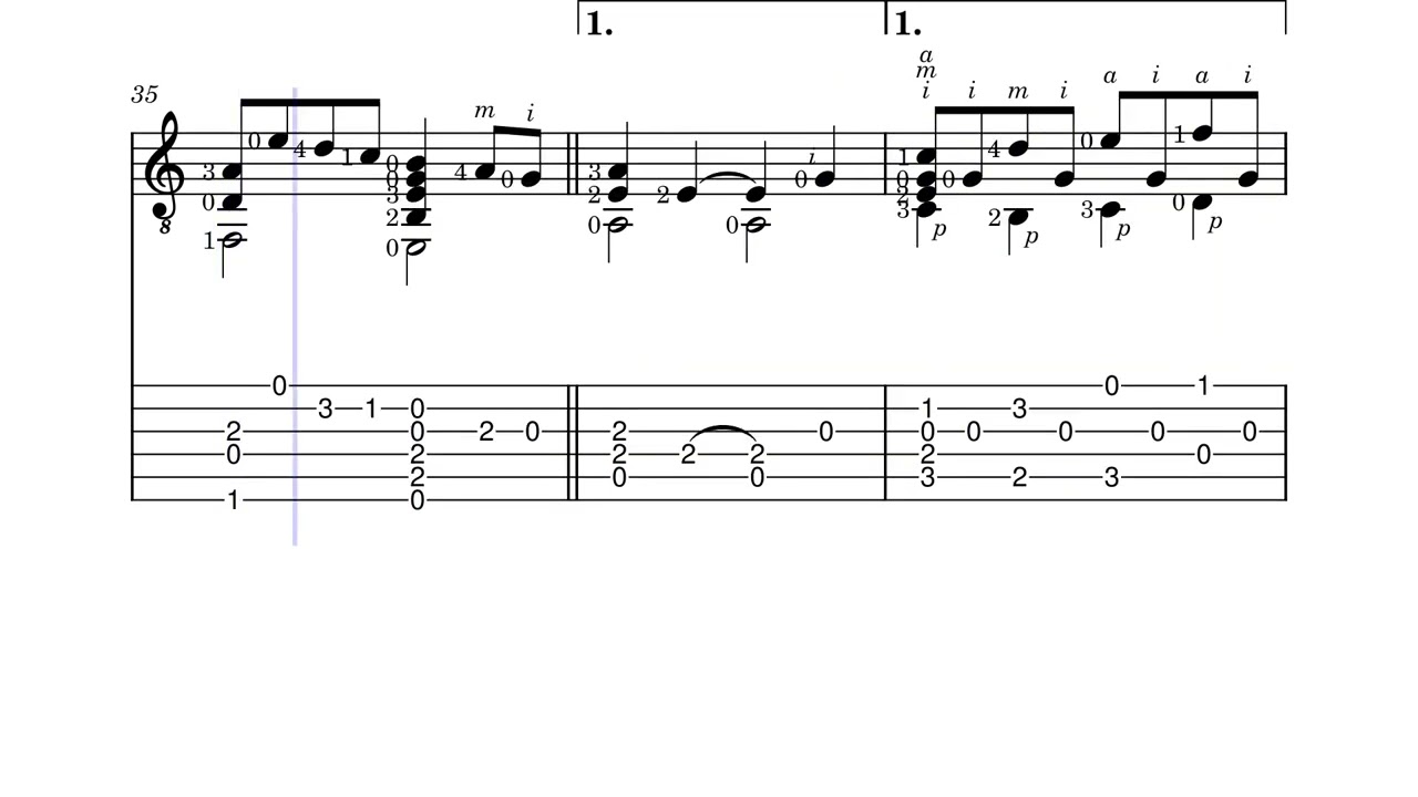Alcantara ( Baden Powell ) - chitarra tutorial score