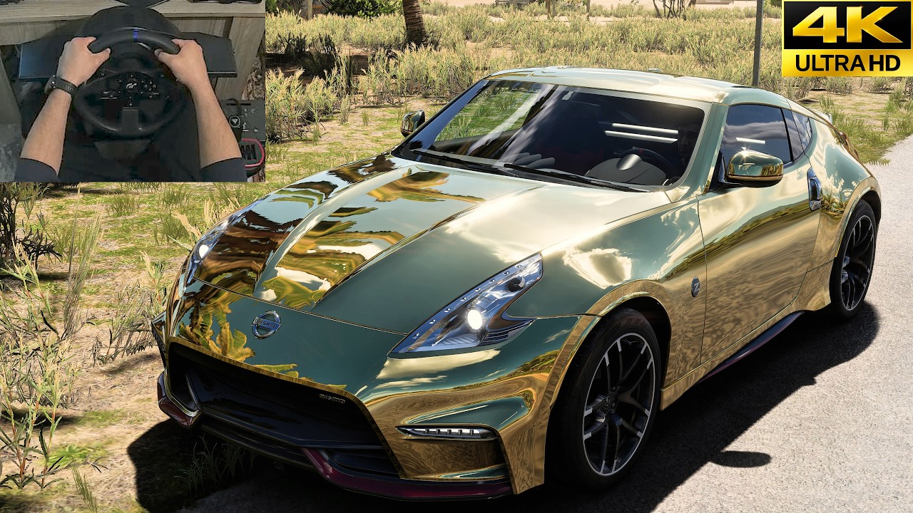 Golden Nissan 370Z Nismo Test Drive! | FH5 Wheel Gameplay 4K