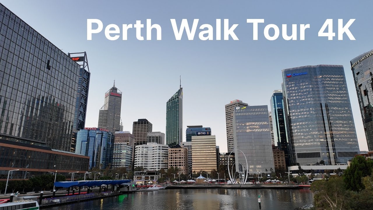 Perth Sunset Walk Tour 4K | CBD, Riverside & Kings Park | Relaxing