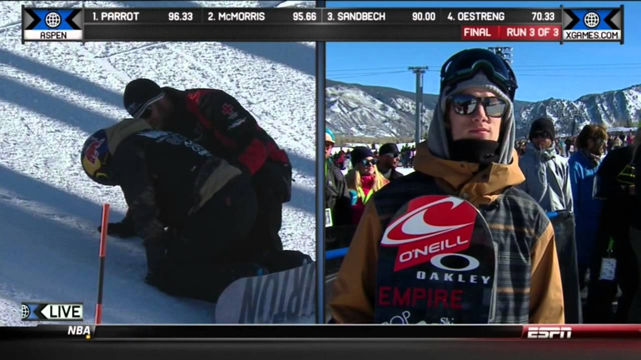 X Games 2014 - Mark McMorris Takes Second Place After Crash. Run 3 of 3 in Slopestyle