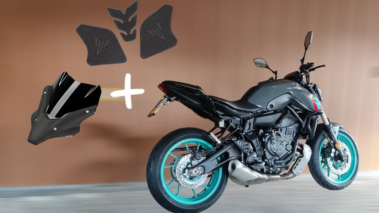 TANKPADS & WINDSCHERM MONTEREN  | YAMAHA MT-07 | 4K ULTRA HD | 2022 CYAN STORM | BIKEBRO'S