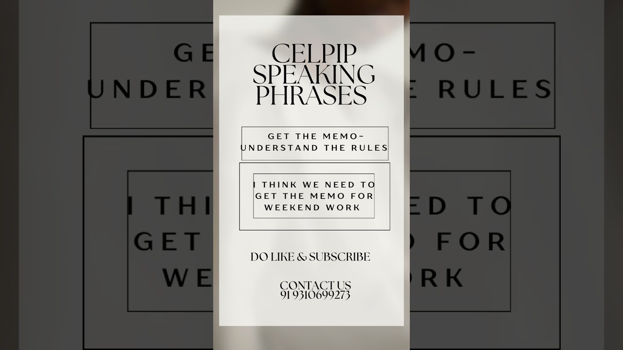 Learn Celpip Phrases everyday# speaking # languagetest