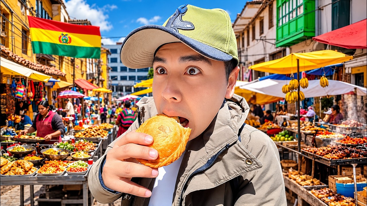 Probando Comida Callejera en Bolivia 