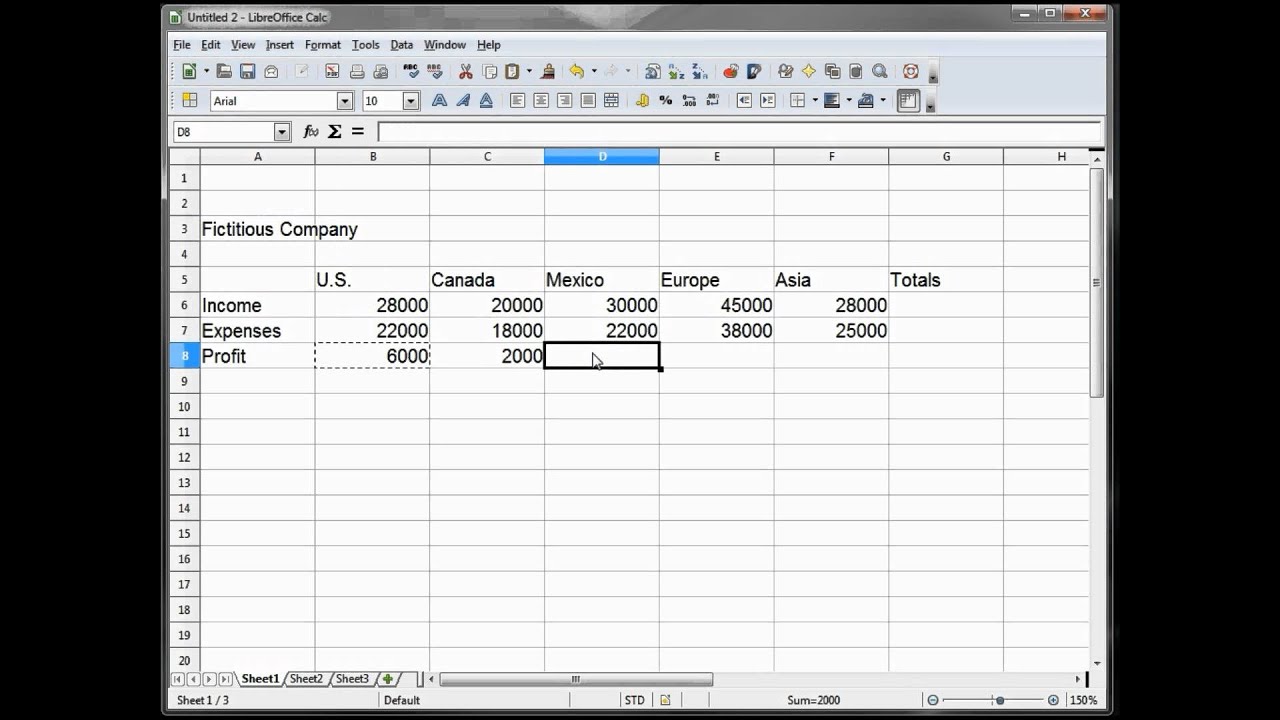 2 — Учебное пособие по LibreOffice-Calc, OpenOffice-Calc, Excel — Вымышленная компания