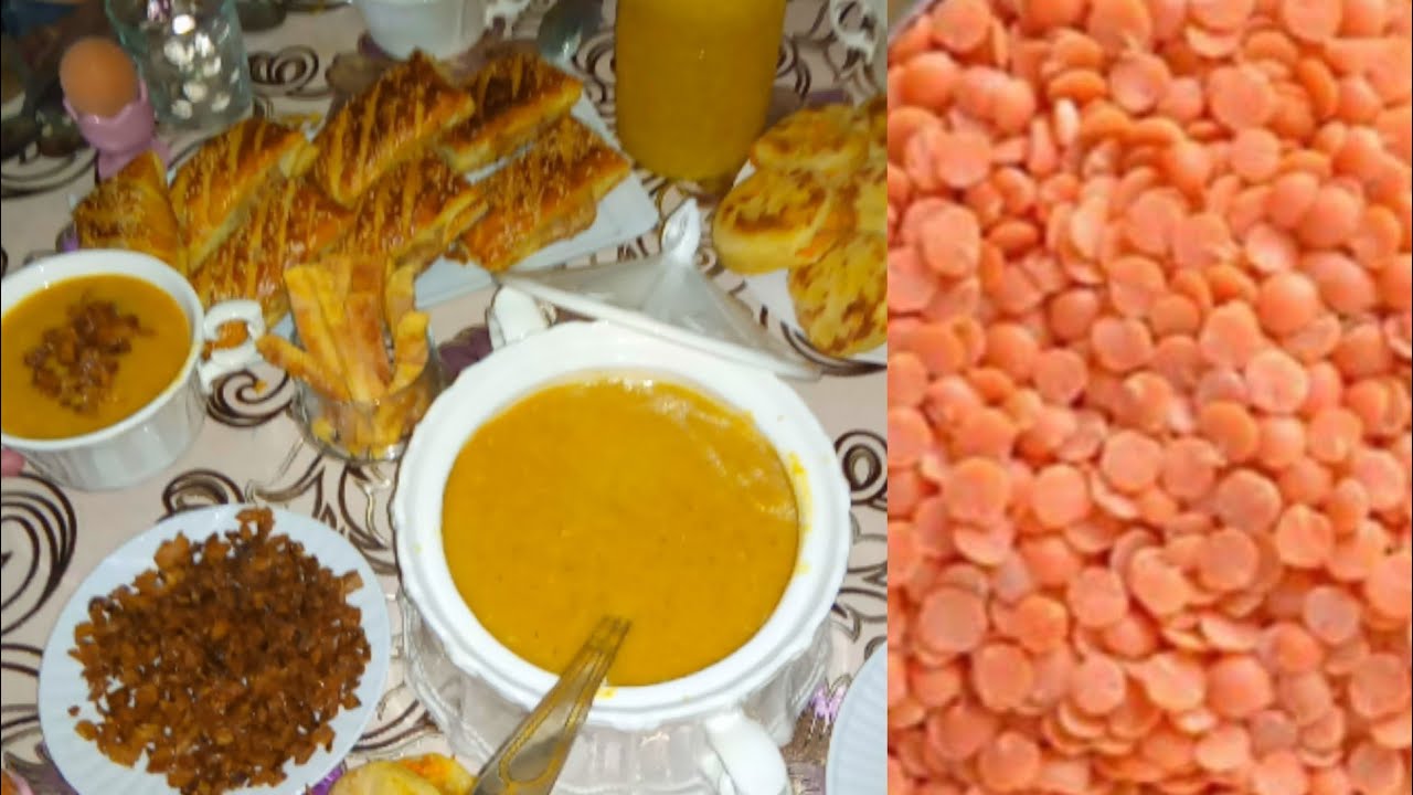 شوربة العدس الأحمر والشوفان والخضر بتوابل روعة ..صحية ولديدة فالمداق