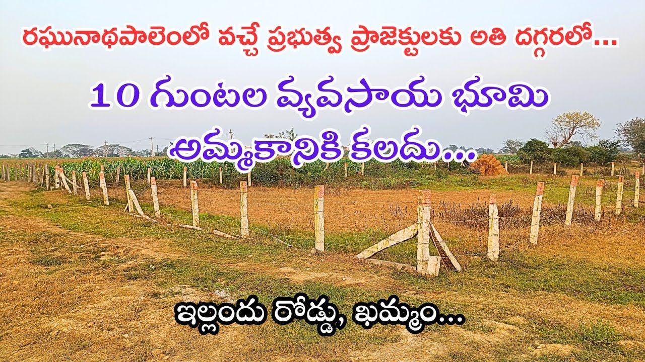 Agriculture Land for Sale in Jinkalathanda, Raghunadhapalem, Yelland Road, Khammam...