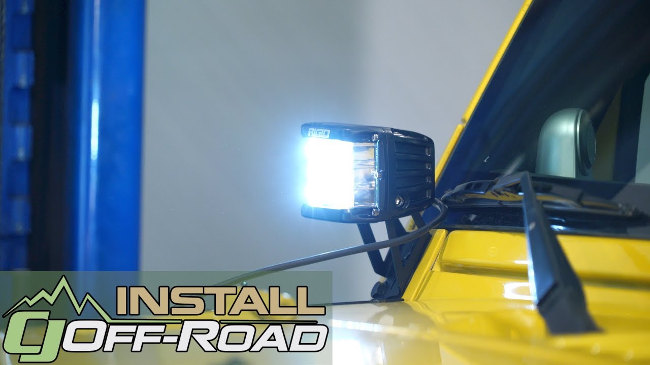 Jeep Wrangler JK Rigid Industries Spot Light LED Dually PRO D-SS Side Shooter 2007-2020 Installation