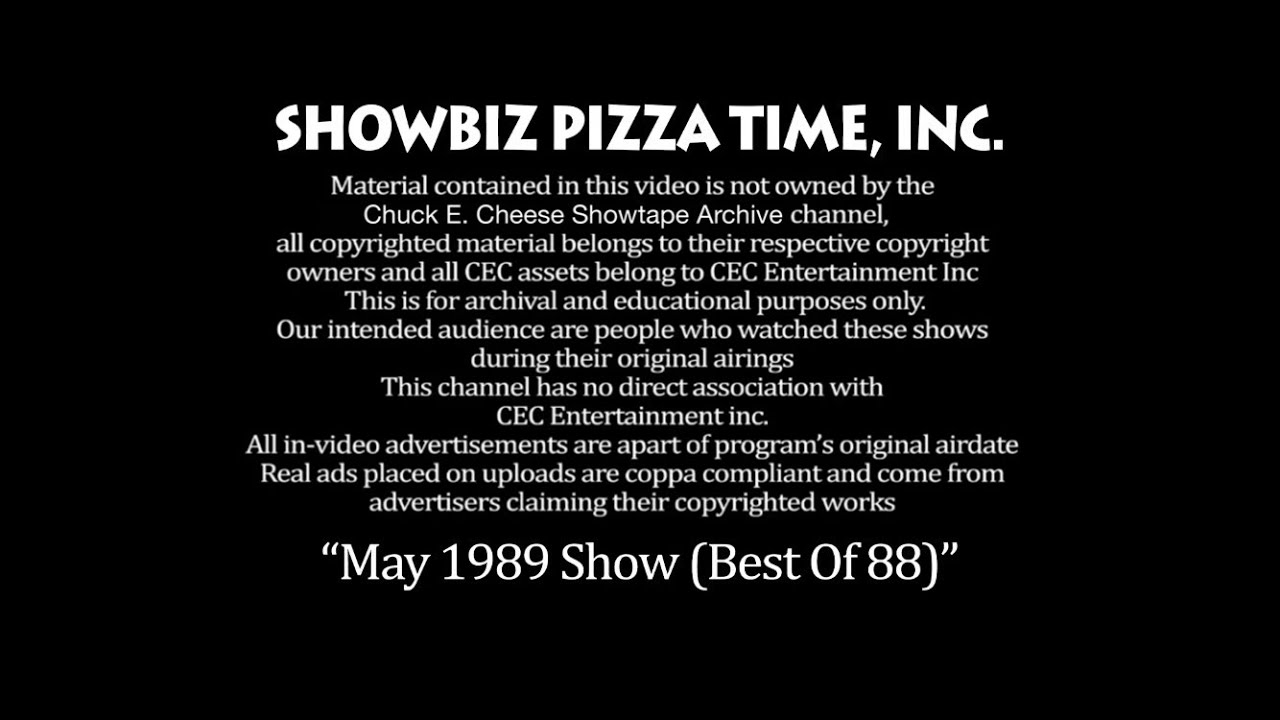 Chuck E. Cheese's May 1989 Show (Best Of 1988) (4K 60FPS)