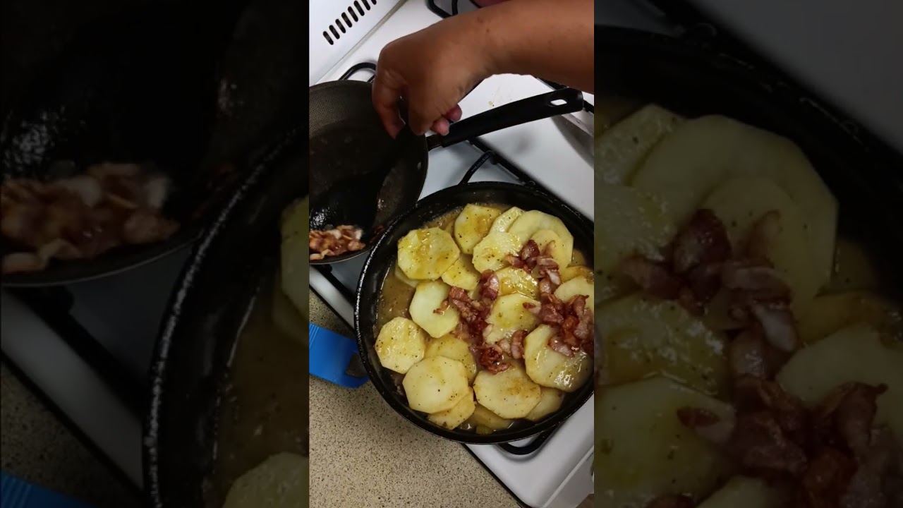 SHESHE'S KITCHEN: Smothered potatoes with bell peppers and onions, also bacon and sausage. 