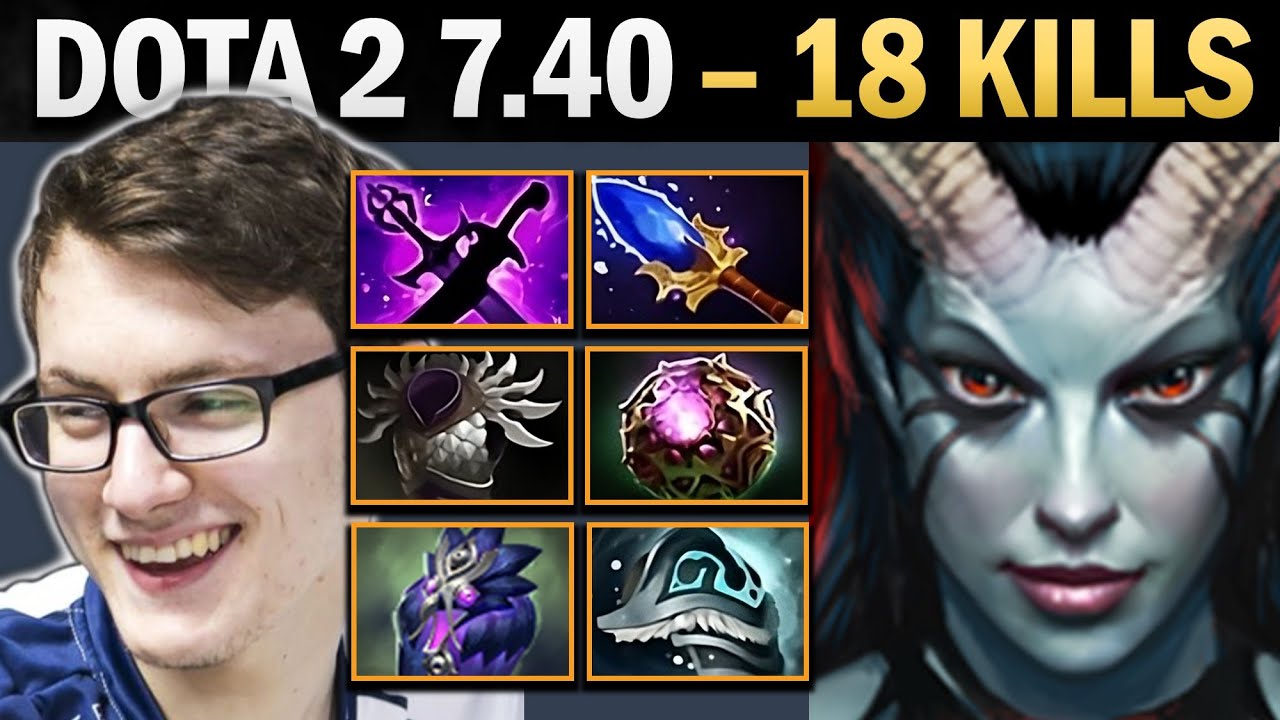 Queen of Pain Pro MID with 18 Kills and 1000 GPM - Dota Gameplay