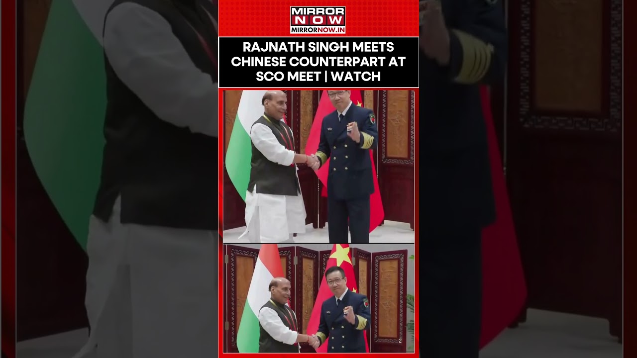 Rajnath Singh Meets Chinese Counterpart Admiral Dong Jun At SCO Meet In China | Watch #shorts