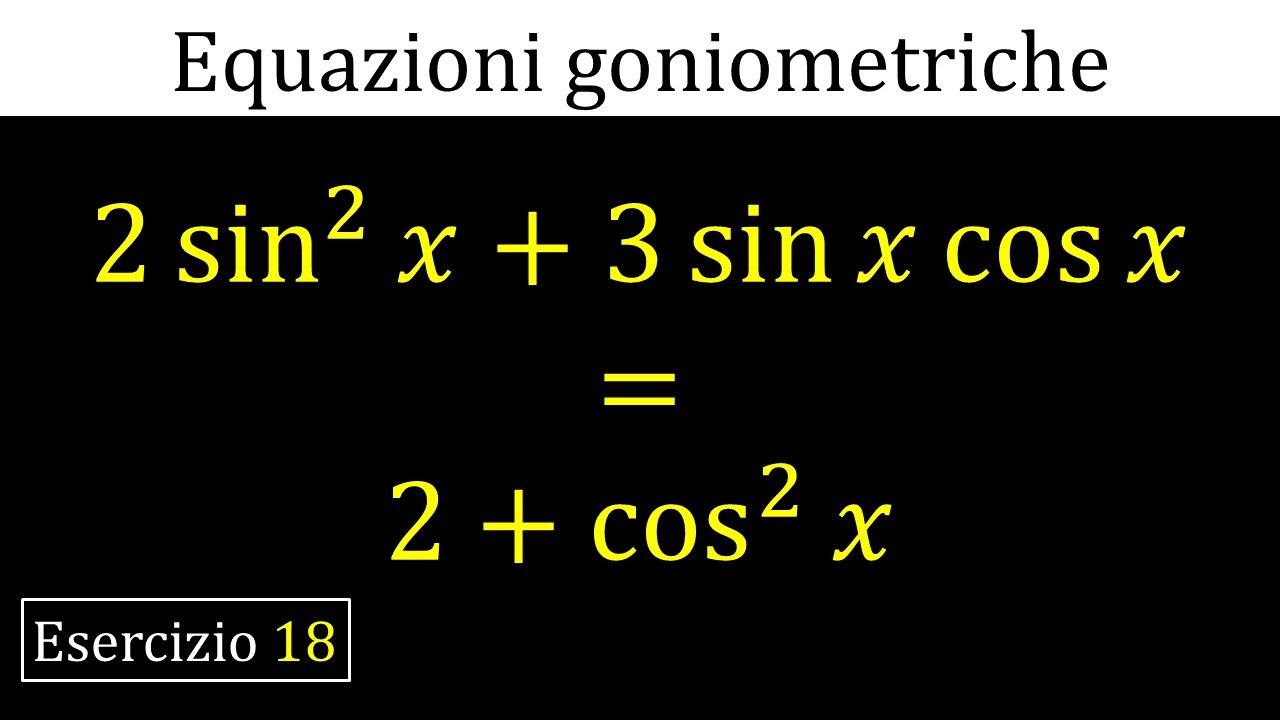 Equazione goniometrica omogenea di secondo grado