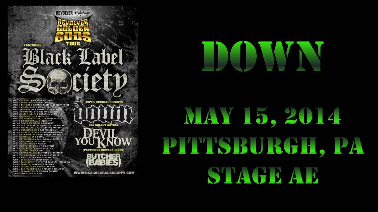 Down - May 15th, 2014 - Pittsburgh, PA - Stage AE (BEST AUDIO) (FULL SHOW)