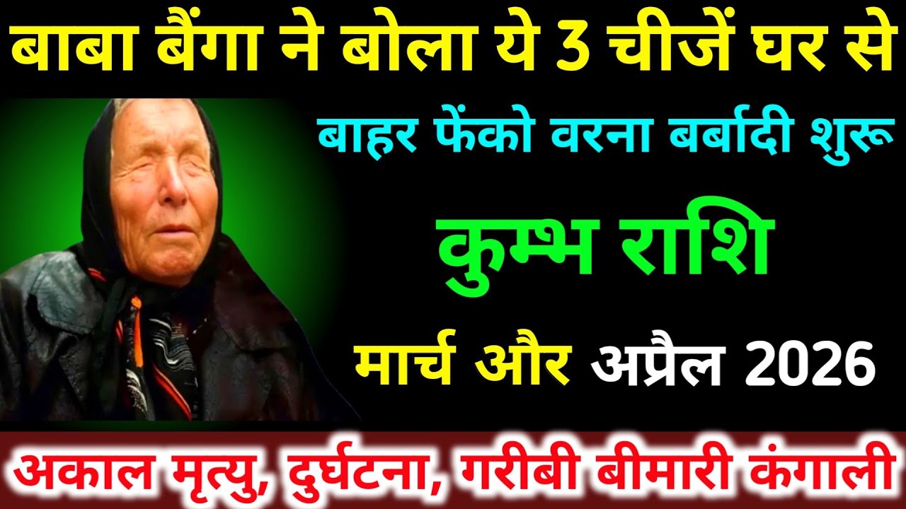 कुंभ राशि मार्च, अप्रैल 2026 बाबा बैंगा ने बोला ये 3 चीजें घर से बाहर फेंको । Kumbh Rashifal 