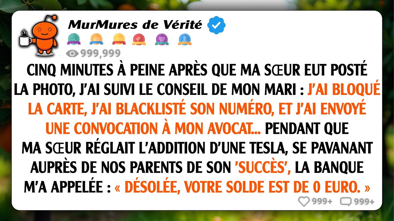 J'ai verrouillé la carte et bloqué le numéro… juste après avoir vu la photo que ma sœur a postée sur