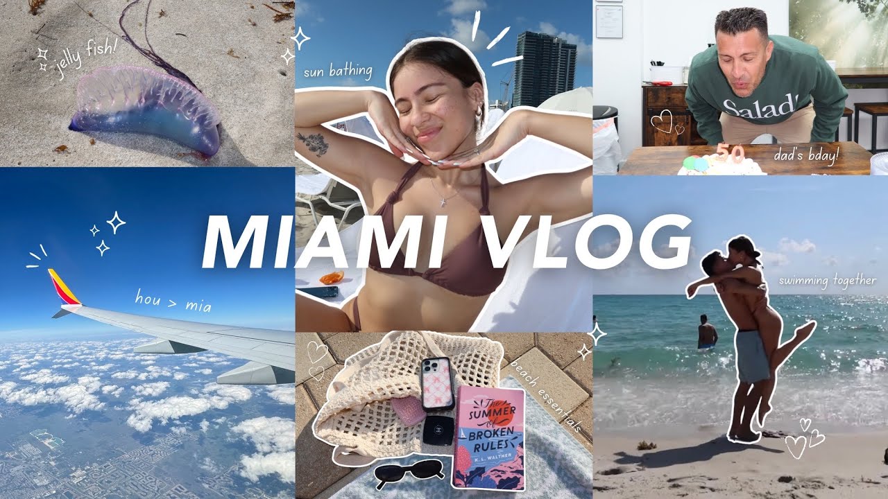 travel with me to Miami ☀️ beach day, new nails, colombian food, family!