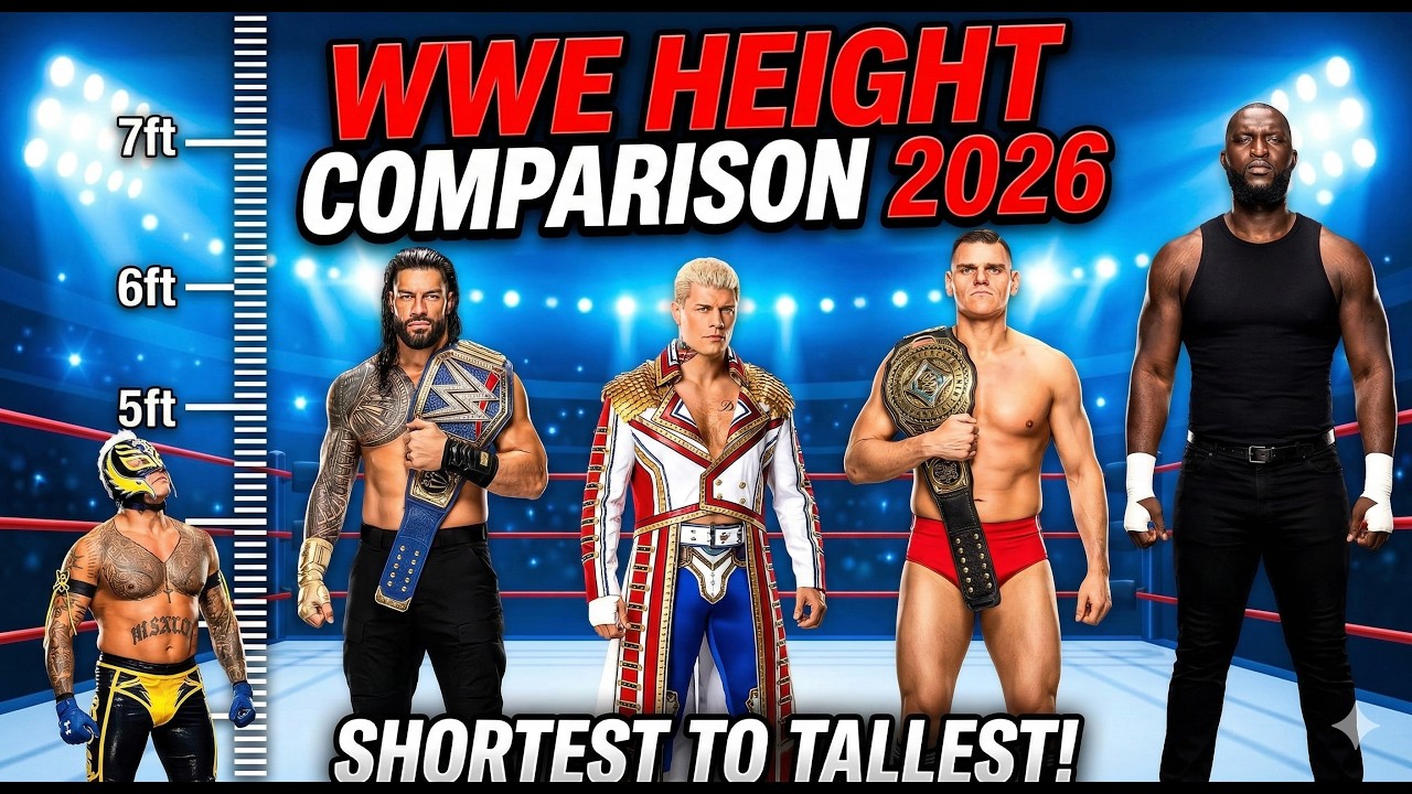 Height Comparison of Male WWE Superstars All Wrestlers Heights 2025 2026