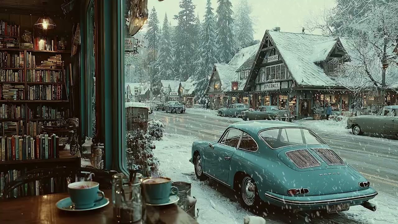 Snowy Winter Evening by the Window with Gentle Wind | Peaceful Ambience for Deep Relaxation