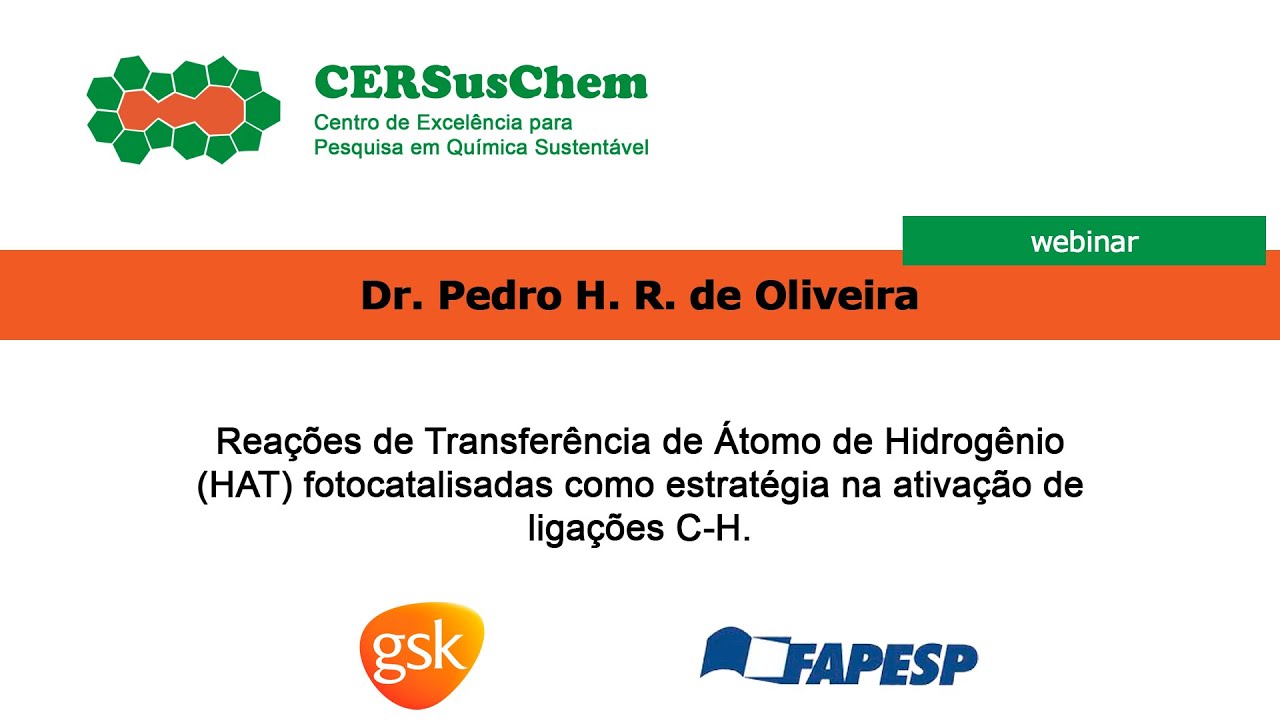 Reações de Transferência de Átomo de Hidrogênio (HAT) | Dr. Pedro H. R. de Oliveira