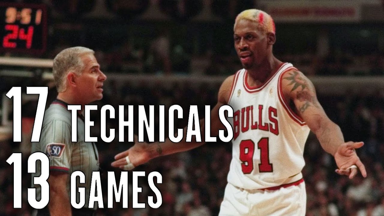 Dennis Rodman 17 Technicals in 13 Straight Games