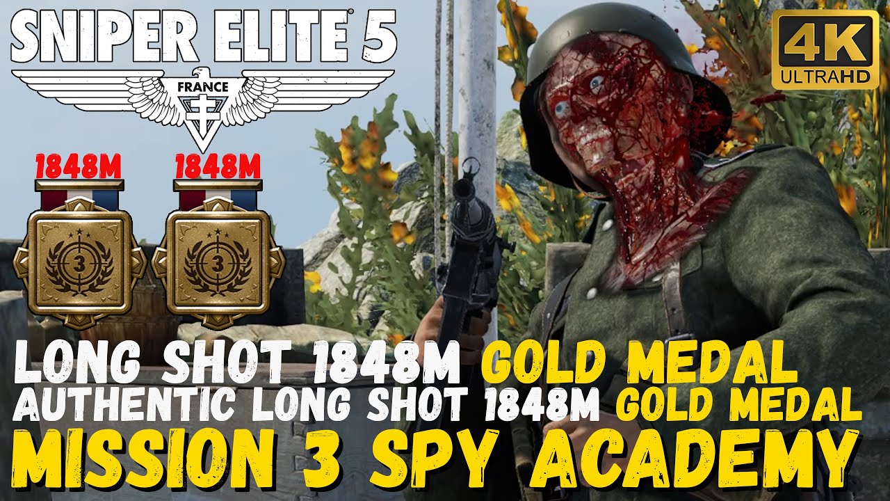 Sniper Elite 5 Mission 3 Authentic Long Shot Gold Medal/4K