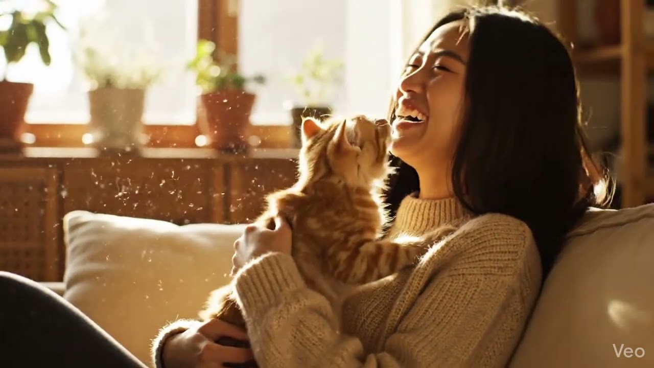 超療癒\! 美女和可愛橘貓的溫暖午後時光 | Cute Cat & Beautiful Girl Cuddling #shorts #可愛貓咪 #療癒