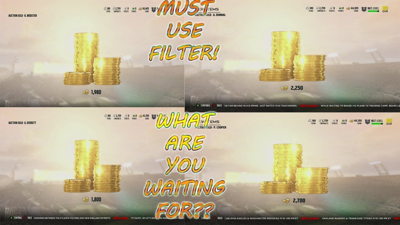 SIMPLE FILTER AND MAKE THOUSANDS EASILY!!! HURRY! | Madden 18 Ultimate Team | Auction House Tips