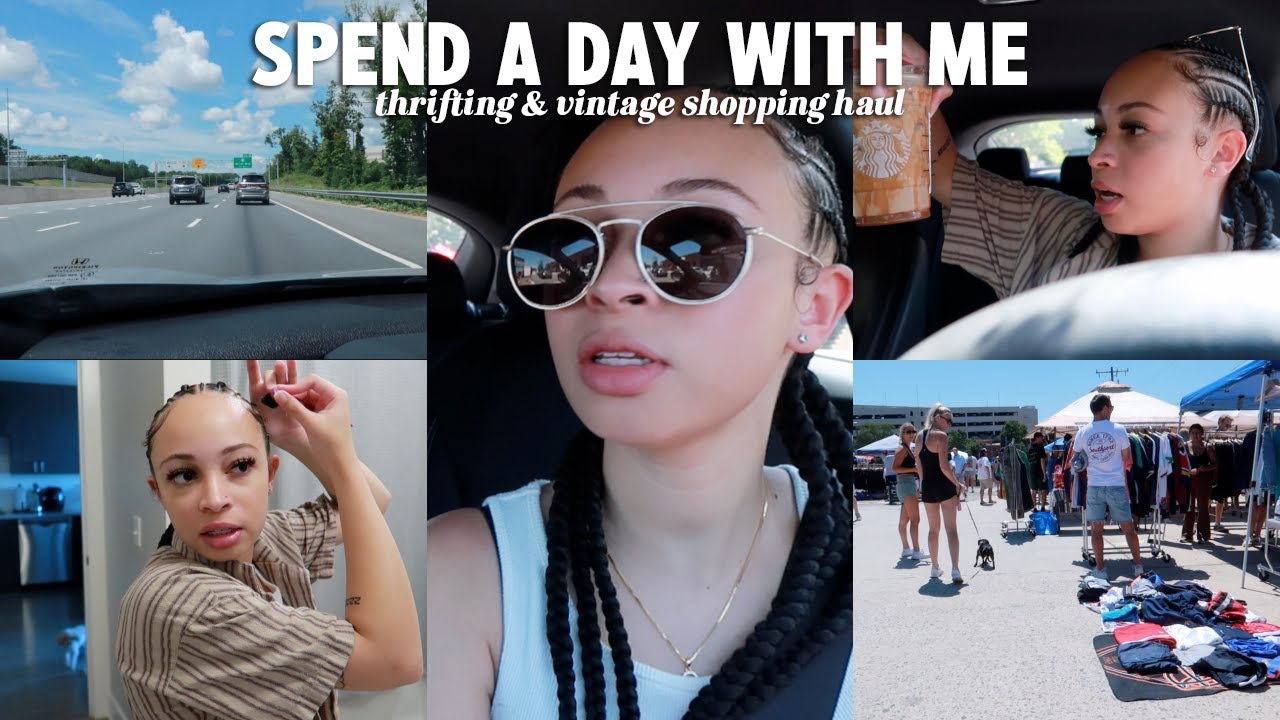 vlog: spend a day with me 🪴 thrifting, vintage shopping, hauls, etc.