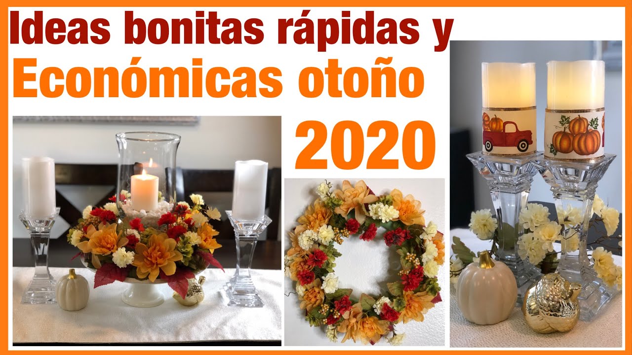 decoraciones para otoño 2020 /centro de mesa /corona/y velas