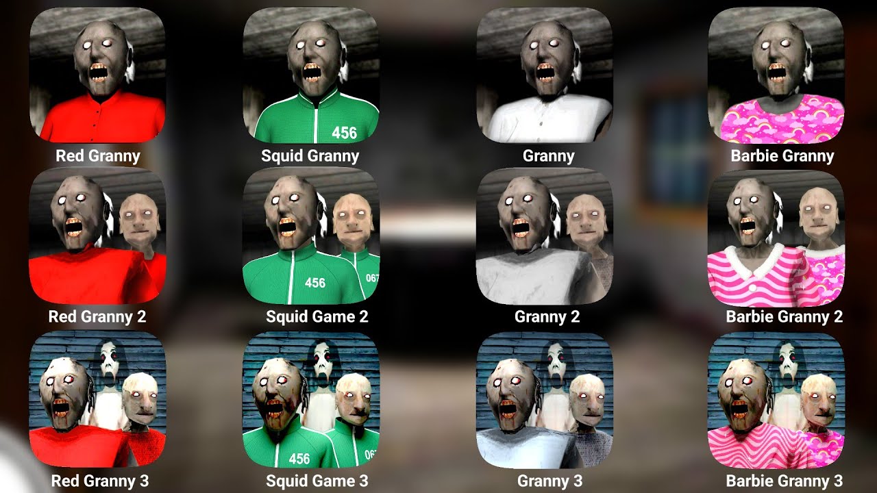 Granny 1, 2 & 3 All New Mods || Barbie Granny 1,2,3 | Red Granny 1,2,3 | Squid Game New Granny |Mods
