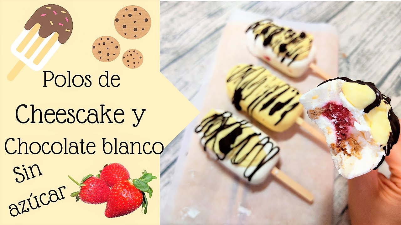 Helado de Cheescake y Chocolate Blanco SIN AZÚCAR / Polos saludables