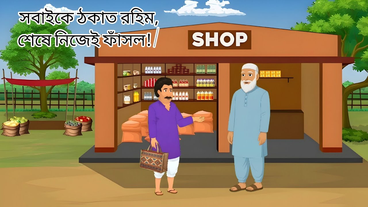 সবাইকে ঠকাত রহিম, শেষে নিজেই ফাঁসল! | Bangla Story with Moral#moralstories #cartoonvideo #cartoon 