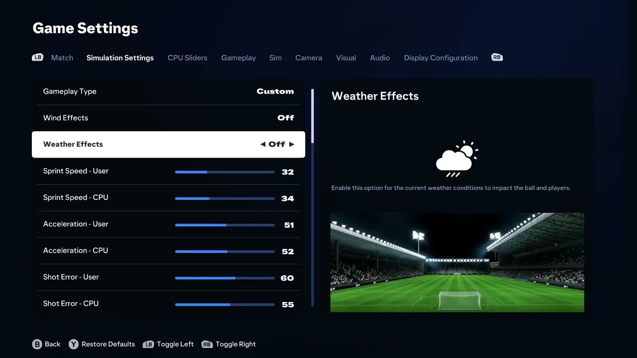 FC 25 - REALISTIC SLIDERS - HARDER LEGENDARY DIFFICULTY AND MORE EXCITING GAMEPLAY 
