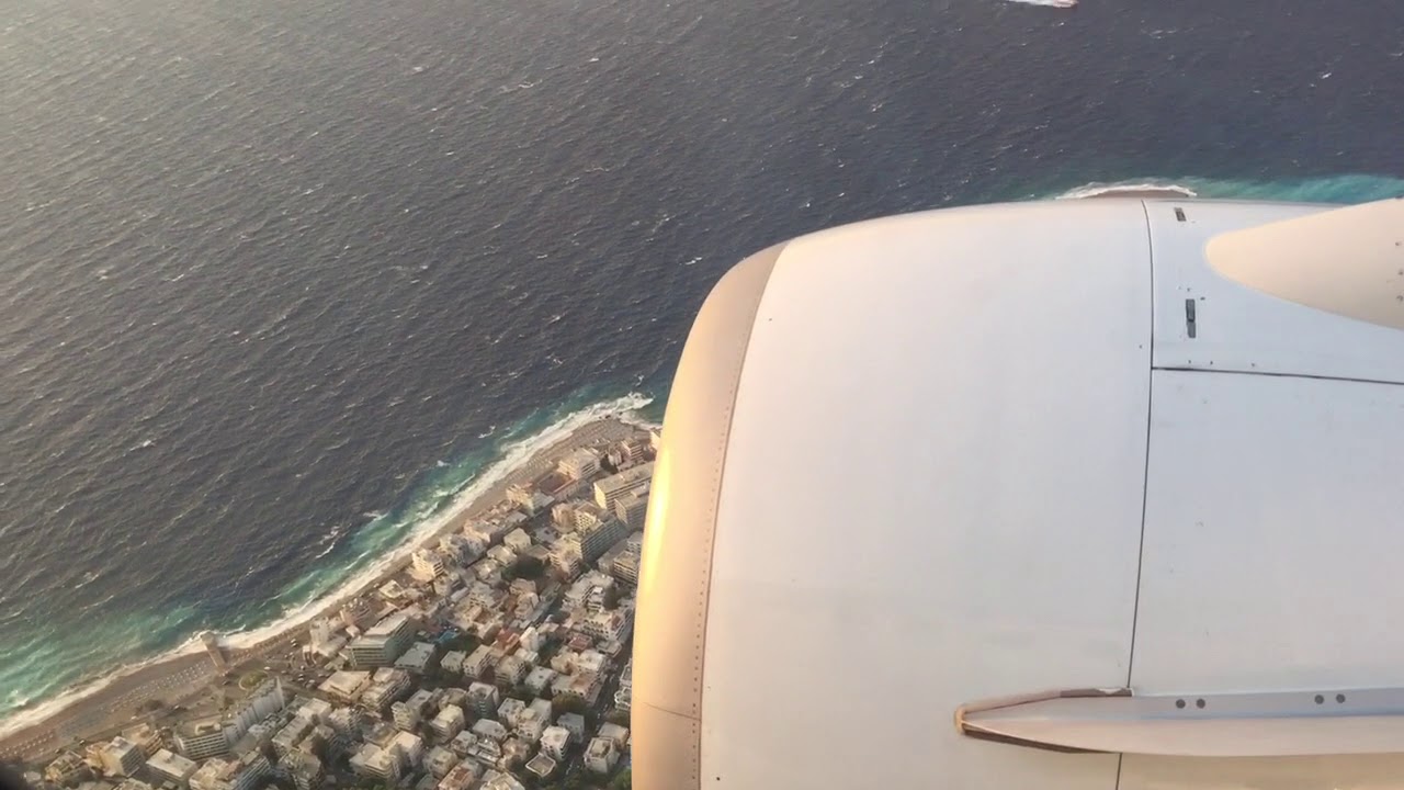 Landing at Rhodes airport. Incredible sunset!