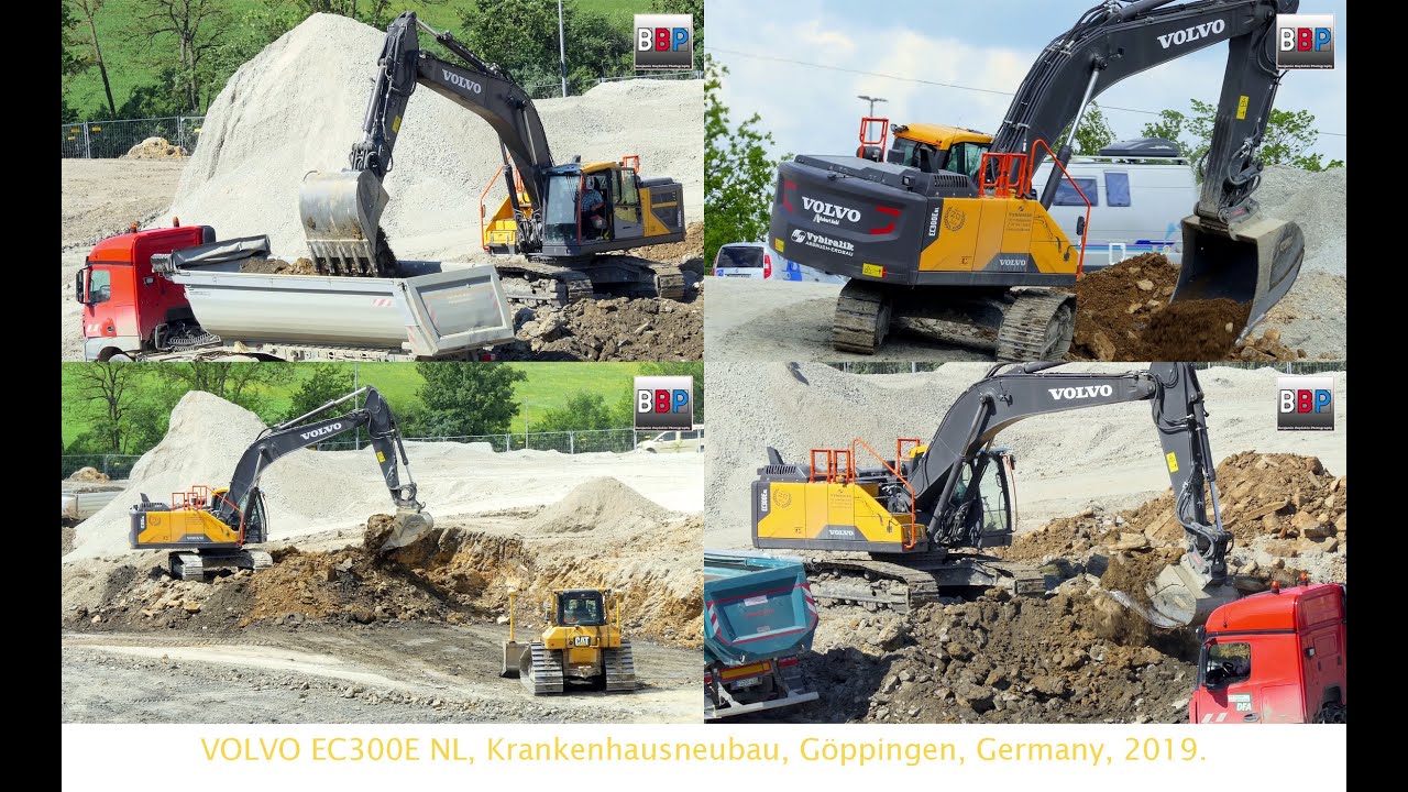 VOLVO EC300E & Sattelkipper / Tipper Trailer Trucks, Göppingen, Germany, 2019.