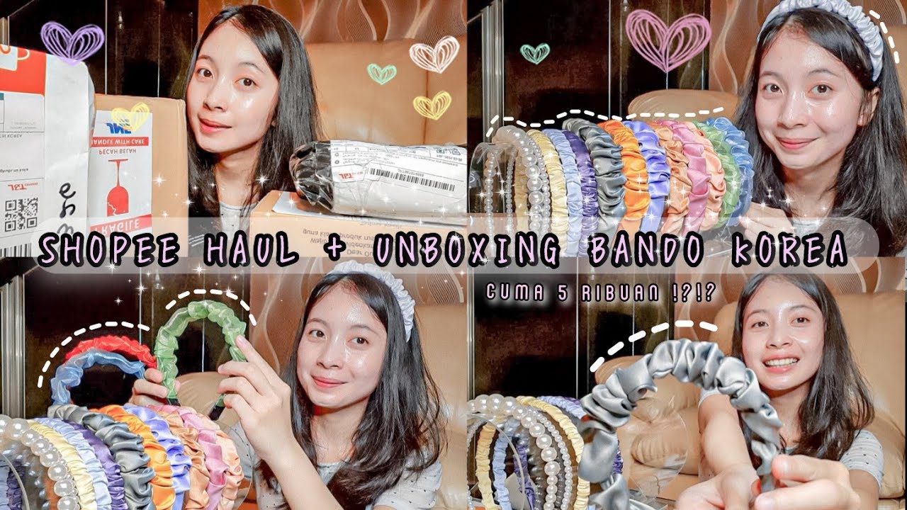 SHOPEE HAUL + UNBOXING BANDO KOREA CUMA 5 RIBUAN !? | BELI JUGA TEMPAT UNTUK BANDONYA - Dvna Natalia