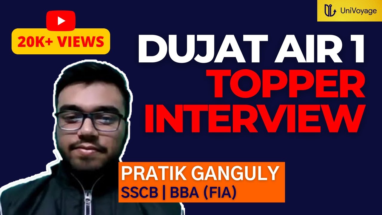 DUJAT AIR 1  TOPPER INTERVIEW| PRATIK GANGULY |  SSCBS