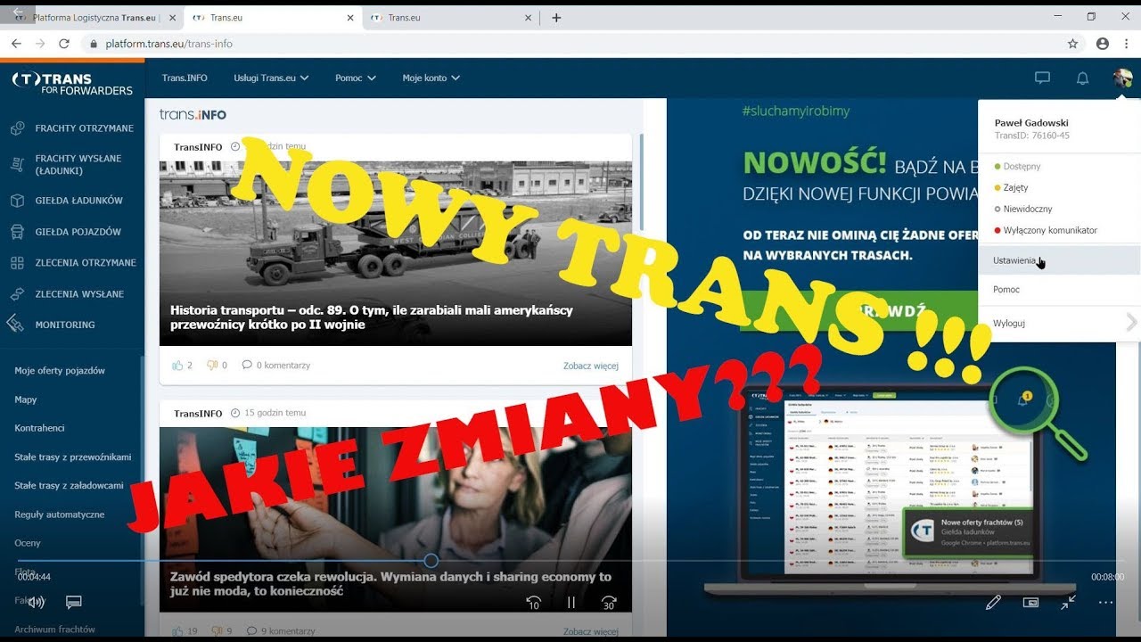 Giełda Trans.eu #1- Nowa platforma Trans.eu